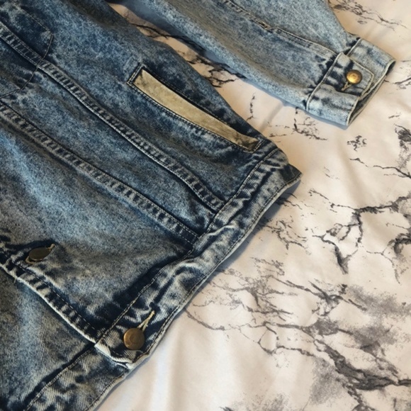 Dual Control 80s Jacket Denim with Leather Trim M - Picture 7 of 9